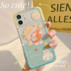 2021 summer swim girl cute phone case for iphone 12 mini 11 pro max 8 7 plus xsmax x xr soft silicone cartoon clear cover shell