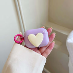 Purple earphone case 3d love headset cover for apple airpod pro wireless bluetooth charging box for airpods 2 1 3 couple heart