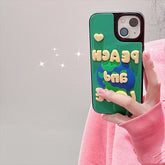 Cartoon 3D Clay Earth English Letter Shockproof Silicone Soft Case For iPhone 13 12 Pro Max 11 X XR XS 7 8Plus Lovely Back Cover
