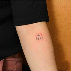 Waterproof Temporary Tattoo Stickers Red Heart Love Letters Tattoo Flash Tattoo Arm Female