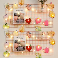 Ins Iron Grid Home Wall Decoration Photo Frame Wall Art Display Storage Shelf Organizer DIY Rack Holder Girl Bedroom Decoration