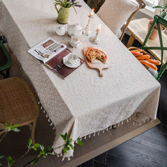 Floral Cotton Daisy Household Rectangular Dining Tablecloths