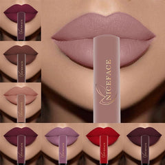 1PC Matte Nude Lipstick 24 Colors Waterproof Long Lasting Non-stick Cup Lip Gloss Sexy Women Colorful Lipgloss Makeup Cosmetic