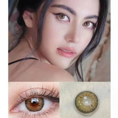 YICKYUE - 2Pieces Colored Contact Lenses Bueatiful Pupil Color Circle Lens Iris Prescription Yearly Natural Coloured Contacts
