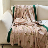YICKYUE - Luxury Rose Flower Blanket Cotton Double-layer Towel Blanket For Sofa Bed Blanket Knitting Jacquard Home Textile