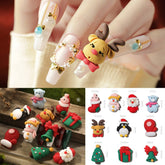 3pcs Xmas 3D Nail Decorations New Year Manicure Nail Accessories Christmas Tree Style Santa Claus DIY Design