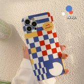 Creative grid happy soft silicone shockproof case for iphone xr 11 12 mini pro max x xsmax 13 7 8 plus fashion phone shell capa