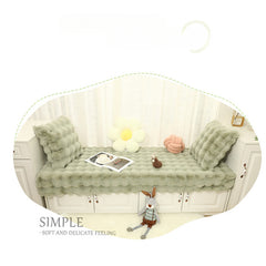YICKYUE - INS. Cream Coated Cat Like Rabbit Plush Window Mat, Autumn and Winter Bedroom Window Sill Mat, Anti Slip Balcony Tatami Cushion