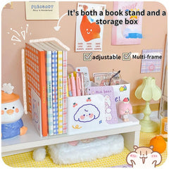Desktop Book Storage Box Rack Bookshelf Ins File Station Book Stand Basket Drawer Office Pen Holder Small Book Desk Rack Storage