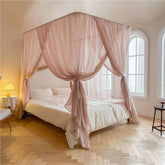YICKYUE - Light Luxury French Linen Style U-shaped Mosquito Net Lightweight Breathable Palace Style Yarn Net Bed curtain Without Bracket