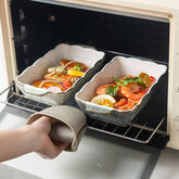 European Style Phnom Penh Ceramic Bakeware Anti-scalding Handle Kitchen Baking Pan For Baked Rice Meat Lasagna Rectangle Round