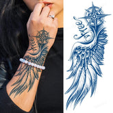 YICKYUE - Semi-permanent Juice Waterproof Temporary Tattoos Wings Cross Fox Sexy Body Art Tattoo Sticker Arm Sleeve Fake Tatoo Women Men