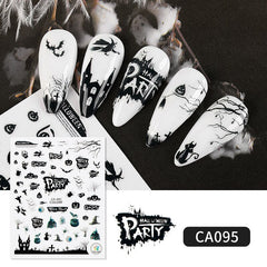 1 Sheet Halloween Series Nail Sticker Pumpkin Lantern Skeleton Spider Vampire Decals For Nail Art DIY Decoration Tools