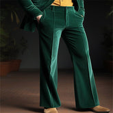 Hearujoy Spring Autumn Men Velvet Suit Pants Vintage Slim Fit Flared Trousers Fashion Comfortable Holiday Casual Pant Streetwear Male