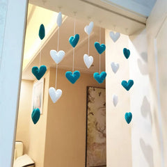 YICKYUE Girls' Pink Heart Shaped Door Curtain Decor Tassel Curtain Divider String Girl Room Partiton Sweet Hanging Beaded Window Valance