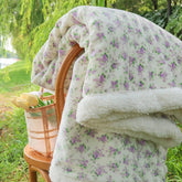 Yickyue Ins Floral Flower Winter Blanket Thickened Milk Velvet Cover Blanket Shawl Cover Leg Plush Coral Lamb Blanket Office Nap Blanket