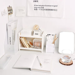 Bathroom Makeup Shelves Double Layer Desktop Storage Shelf Kitchen Spice Rack Tabletop Stationery Sundries Organizer Holder