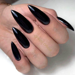 24Pcs Bright Back Press On Fake Nails With Jelly Glue Super Long Ballerina Coffin False Nail Artificial Finger Manicure Tool