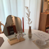 Korean Style Simple Flower Irregular Mirror Home Decoration Dormitory Homestay Desktop Makeup Mirror Props
