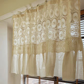 Kitchen Curtain Short Boho Sheer Lace Crochet Valance Tie Top with Ruffles Vintage Chic Curtain for Dinning Room Home Decoration