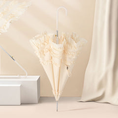 Bride Umbrella Creative Wedding Sunny Rain Umbrella Pagoda Parasol Black And White Powder Double Large Lace Up Princess Umbrella