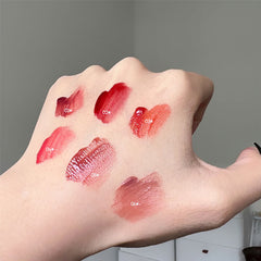YICKYUE - Mirror Lip Glaze Iced Tea Water Lip Gloss Waterproof Long-lasting Moisturizing Transparent Jelly Liquid Lipstick Korean Makeup