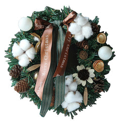 Yickyue 1Pack Christmas Rattan Wreath Pine Natural Branches Berries&Pine cones for DIY Christmas Wreath Supplies Home Door Decoration