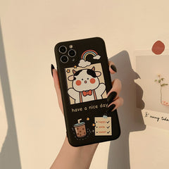 Cute catoonBear phone case for iphone 12 11 Pro Max XR X XS MAX 7 8 Plus case milk tea soft silicone for iphone 12 mini cover