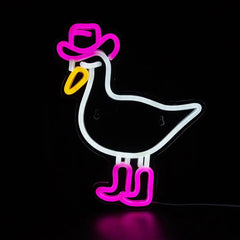 Chi-buy LED Neon Trendy Duck USB Powered Neon Signs Night Light 3D Wall Art Bedroom Living Room Decor Lamp Signs