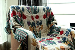 CHAUSUB Cotton Blankets Home Decor Leisure Throws Sofa Cover Bedding Bed Cover Jacquard Coverlet Knitted Bedspread on Bed