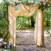 YICKYUE 6-10M Wedding Arch Draping Fabric for Ceremony Reception Decorations Chiffon Sheer Fabric Curtains for Party Stage Bridal Shower