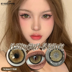 1 Pair Color Contact Lenses for Eyes Color Pupils Natural Brown Lenses Beautiful Pupils Cosmetic Gray Eye Lenses Yearly