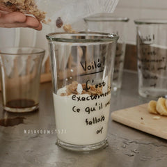 Visual Effect Full Score Vlog Shooting Simple French Letters Straw Glass Water Cup Milk Cup Coffee Cup Large Capacity