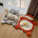 Luxury Cartoon Dog Bed Flannel Summer Spring Warm Puppy Beds for Small Puppy Cats Pets Elephant Fox Animals Kennel Washable Sofa