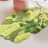YICKYUE - 80X140CM Green Moss Tufted Rug Villa Home Entrance/Hallway Doormat Soft Kids Room Carpet Thick Irregular Cloakroom Floor Mat