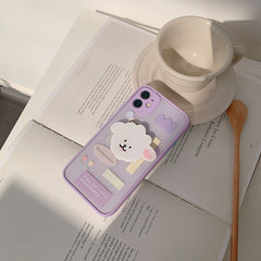 with sheep stand holder cute phone case for iphone 12 11 13 pro max mini 7 xr xsmax x 8 plus cartoon cases cute shockproof capa