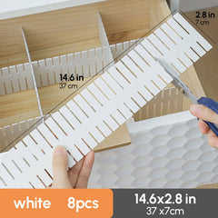8pcs Plastic Drawer Separator Divider Partition Storage Organizer Underwear Socks makeup Clapboard Freely combine partition DIY