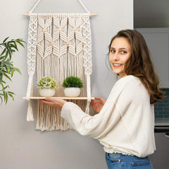 Bohemia Home Decor Wood Shelves Wall Decor Wall Shelf Floating Wall Decoration Room Decor Hanging Shelves Supports Candle Holder