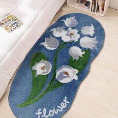 Yickyue New tulips plush girl bedside blanket inset style bedroom room living room sofa light luxury strip carpet window mat