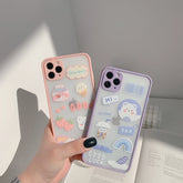 Strawberry milk phone case for iphone 11 Pro Max funda transparent silicone for iphone XR XS MAX 7 8 Plus cover case hard back