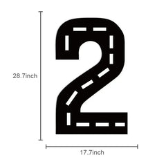 YICKYUE - 0-9 Track Numbers Decoration Racing Theme Cardboard Cutout DIY Boys Birthday Age Sign Baby Shower Party Decor Photo Props
