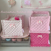 YICKYUE - Desktop Storage Basket Homemade Quilted Fabric Storage Box Fabric Three-dimensional Sorting Basket