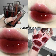 YICKYUE - Water-light Jelly Lip Gloss Nude Pink Dark Mulberry Lip Glaze Lasting Moisturising Daily Makeup Lipstick Korean Lips Cosmetics