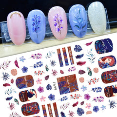 Snowflake 3D Stickers for Nails Merry Christmas Nail Sticker Foil Decals New Year Nail Art Decorations Manicure Accessories