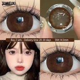 YICKYUE - 2pcs Korean Lenses Color Contact Lenses For Eyes Myopia Lenses Natural Pupils Brown Lenses Student Anime Free Shipping