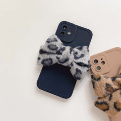 Leopard 3D bow silicone soft matte cover for iphone 11 13 pro max 12 mini x 7 8 plus xsmax xr jane back cover phone case