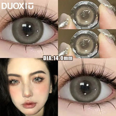 YICKYUE - 2pcs Korea Color Contact Lenses Brown Nature Lenses Myopia Degree-0.00~ -8.00 Beauty Pupil Makeup Gray Eye Free Shipping