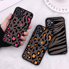 Leopard ins silicone couples Zebra pattern cute cover for iphone 11 12 mini pro max 7 8 plus x xr xs max se shell funda