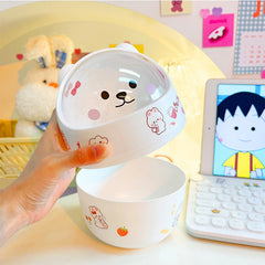 Kawaii Bear Trash Can Plastic Desk Storage Bucket Trash Bin Mini Cute Recycle Garbage Container For Home Office Car Kitchen