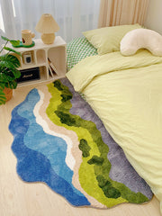 YICKYUE - Modern Design 3D Moss Living Room Area Rug Green Moss Soft Carpet Bedroom Bedside Floor Mat Anti-slip Balcony Hallway Home Rugs